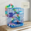 GABBIA PER CRICETI A 5 LIVELLI CON TUBI, RUOTA, SCALE, CASETTA E BOTTIGLIA, 46X30X58 CM