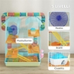 GABBIA PER CRICETI A 5 PIANI CON TUBI COLORATI, RUOTA, CASETTA E ACCESSORI, 47X30X59 CM, AZZURRO
