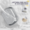 LETTIERA PER GATTI CHIUSA A 2 INGRESSI CON DEODORANTE E PALETTA, 52.4X41.3X39.8 CM, BIANCO