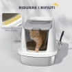 LETTIERA PER GATTI CHIUSA A 2 INGRESSI CON DEODORANTE E PALETTA, 52.4X41.3X39.8 CM, BIANCO