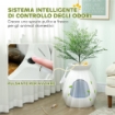 LETTIERA PER GATTI ANTIODORE A FORMA DI VASO CON PALETTA, IN ABS E ACCIAIO INOX, 50X48.5X58.7 CM, BIANCO