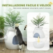 LETTIERA PER GATTI ANTIODORE A FORMA DI VASO CON PALETTA, IN ABS E ACCIAIO INOX, 50X48.5X58.7 CM, BIANCO