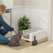 LETTIERA PER GATTI IMPERMEABILE CON PARETI RIALZATE, VASSOIO E PALETTA, IN ABS, 71X50.8X35.5 CM, BIANCO