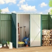 CASETTA DA GIARDINO IN ACCIAIO PORTA ATTREZZI CON CATENACCIO, 161.5X94.5X196CM, VERDE