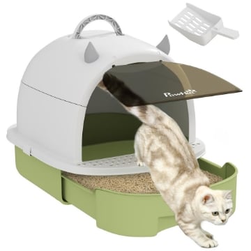 LETTIERA PER GATTI CHIUSA CON VASSOIO ESTRAIBILE, PALETTA E FILTRO AI CARBONI ATTIVI, MULTICOLORE