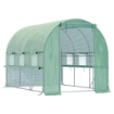 SERRA PER ORTO 3X2X2M IN ACCIAIO E COPERTURA PE, PORTE CON ZIP E FINESTRE A RETE, VERDE