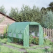 SERRA PER ORTO 3X2X2M IN ACCIAIO E COPERTURA PE, PORTE CON ZIP E FINESTRE A RETE, VERDE
