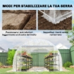 SERRA A TUNNEL 3X6X2 M CON PORTE AVVOLGIBILI, TELAIO IN ACCIAIO E COPERTURA IN PE ANTI-UV, TRASPARENTE