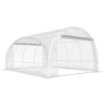 SERRA A TUNNEL 3X4X2 M CON PORTE AVVOLGIBILI, TELAIO IN ACCIAIO E COPERTURA IN PE ANTI-UV, TRASPARENTE