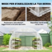 SERRA A TUNNEL 3X4X2 M CON PORTE AVVOLGIBILI, TELAIO IN ACCIAIO E COPERTURA IN PE ANTI-UV, TRASPARENTE
