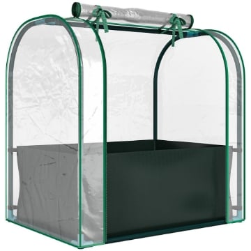 MINI SERRA CON BORSA PER COLTIVAZIONE E PORTA AVVOLGIBILE, 68X50X70 CM, VERDE SCURO