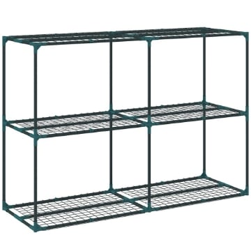 PORTAPIANTE A 3 LIVELLI APERTI IN ACCIAIO E PLASTICA, 143X48X100 CM, VERDE SCURO