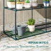PORTAPIANTE A 3 LIVELLI APERTI IN ACCIAIO E PLASTICA, 143X48X100 CM, VERDE SCURO