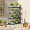 PORTAPIANTE A 4 LIVELLI APERTI IN ACCIAIO E PLASTICA, 67X49X105 CM, VERDE SCURO