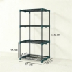 PORTAPIANTE A 4 LIVELLI APERTI IN ACCIAIO E PLASTICA, 67X49X105 CM, VERDE SCURO