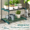 PORTAPIANTE A 4 LIVELLI APERTI IN ACCIAIO E PLASTICA, 67X49X105 CM, VERDE SCURO