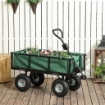 CARRELLO DA GIARDINO IN ACCIAIO DA 114L CON SACCA PORTAOGGETTI E PARETI RIMOVIBILI, 105X51X54 CM, VERDE