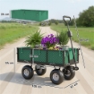 CARRELLO DA GIARDINO IN ACCIAIO DA 114L CON SACCA PORTAOGGETTI E PARETI RIMOVIBILI, 105X51X54 CM, VERDE