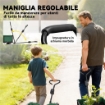 CARRELLO DA GIARDINO IN ACCIAIO DA 114L CON SACCA PORTAOGGETTI E PARETI RIMOVIBILI, 105X51X54 CM, VERDE
