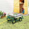 CARRELLO DA GIARDINO IN ACCIAIO CON CAPACITÓ 200 KG E PARETI LATERALI RIMOVIBILI, 104X54X51 CM, VERDE E GIALLO
