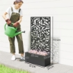 FIORIERA CON SPALLIERA PER RAMPICANTI IN ACCIAIO, MONTAGGIO A PARETE O A TERRA, 61X23X113 CM, NERO