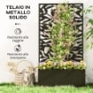 FIORIERA CON SPALLIERA PER RAMPICANTI IN ACCIAIO, MONTAGGIO A PARETE O A TERRA, 61X23X113 CM, NERO