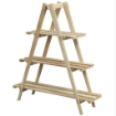 PORTAPIANTE VERTICALE 3 LIVELLI A DOGHE IN ABETE, 100X36X112 CM, COLOR LEGNO