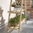 PORTAPIANTE VERTICALE 3 LIVELLI A DOGHE IN ABETE, 100X36X112 CM, COLOR LEGNO