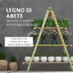 PORTAPIANTE VERTICALE 3 LIVELLI A DOGHE IN ABETE, 100X36X112 CM, COLOR LEGNO
