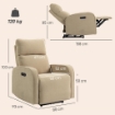 POLTRONA RECLINABILE ELETTRICA IN CINIGLIA CON POGGIAPIEDI, POGGIATESTA REGOLABILE E PRESE, 80X93X103 CM, BEIGE