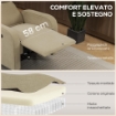 POLTRONA RECLINABILE ELETTRICA IN CINIGLIA CON POGGIAPIEDI, POGGIATESTA REGOLABILE E PRESE, 80X93X103 CM, BEIGE