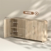 CREDENZA CUCINA CON 2 ARMADIETTI, ANTE SOFT-CLOSE E RIPIANI REGOLABILI, 157X39X82 CM, LEGNO NATURALE