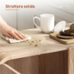 CREDENZA CUCINA CON 2 ARMADIETTI, ANTE SOFT-CLOSE E RIPIANI REGOLABILI, 157X39X82 CM, LEGNO NATURALE