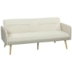 DIVANO LETTO 3 POSTI CON SCHIENALE RECLINABILE E RIVESTIMENTO EFFETTO VELLUTO, 185X84X83 CM, BEIGE