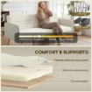 DIVANO LETTO 3 POSTI CON SCHIENALE RECLINABILE E RIVESTIMENTO EFFETTO VELLUTO, 185X84X83 CM, BEIGE
