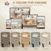 TAVOLINO DA CAFFÈ STILE NORDICO CON PIEDINI REGOLABILI, IN LEGNO E ACCIAIO, 100X50X45 CM, NERO E ROVERE