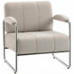 POLTRONA SALOTTO E POLTRONCINA CAMERA DA LETTO IN CINIGLIA MORBIDA, BEIGE