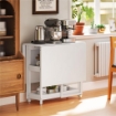 TAVOLO PIEGHEVOLE A 2 RIBALTE PER 4 PERSONE CON 2 RIPIANI APERTI, LEGNO E METALLO, 133.4X80X75 CM, BIANCO