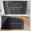 POLTRONCINA DA SALOTTO GIREVOLE CON BRACCIOLI IN VELLUTO, CON DONDOLO E ALTEZZA REGOLABILE, GRIGIO SCURO