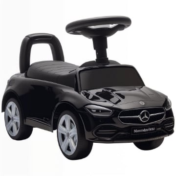 MACCHINA PER BAMBINI LICENZA MERCEDES BENZ CON CLACSON E SPAZIO PORTAOGGETTI, 65X28X39 CM, NERO