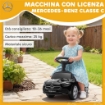 MACCHINA PER BAMBINI LICENZA MERCEDES BENZ CON CLACSON E SPAZIO PORTAOGGETTI, 65X28X39 CM, NERO