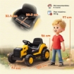 MACCHINA ELETTRICA PER BAMBINI 3-6 ANNI MARCHIO UFFICIALE CAT 12V, GUIDA MANUALE E CON TELECOMANDO, GIALLO
