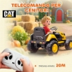 MACCHINA ELETTRICA PER BAMBINI 3-6 ANNI MARCHIO UFFICIALE CAT 12V, GUIDA MANUALE E CON TELECOMANDO, GIALLO