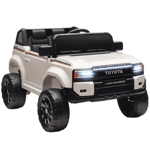 AUTO ELETTRICA PER BAMBINI TOYOTA LAND CRUISER 12V CON TELECOMANDO, ETÀ 3-6 ANNI, BIANCO
