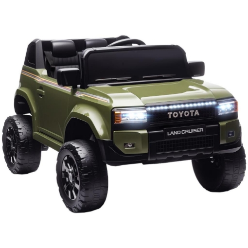AUTO ELETTRICA PER BAMBINI TOYOTA LAND CRUISER 12V CON TELECOMANDO, ETÀ 3-8 ANNI, VERDE