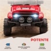 FUORISTRADA PER BAMBINI CON FANALI, CLACSON, CINTURA E TELECOMANDO, IN PP E METALLO, 99X66X68.5 CM, ROSSO