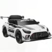 AUTO ELETTRICA BAMBINI 3-8 ANNI MERCEDES-AMG 12V CON TELECOMANDO, LUCI LED, ROTELLE DI TRASPORTO, BIANCO