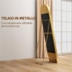 SPECCHIO DA TERRA MODERNO CON TELAIO IN METALLO AUTOPORTANTE O DA PARETE, 40X150 CM, ORO