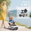 MACCHINA CAVALCABILE PER BAMBINI 1-3 ANNI CONVERTIBILE IN PASSEGGINO CON LICENZA MERCEDES, 91X40X83 CM, BIANCO