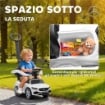 MACCHINA CAVALCABILE PER BAMBINI 1-3 ANNI CONVERTIBILE IN PASSEGGINO CON LICENZA MERCEDES, 91X40X83 CM, BIANCO